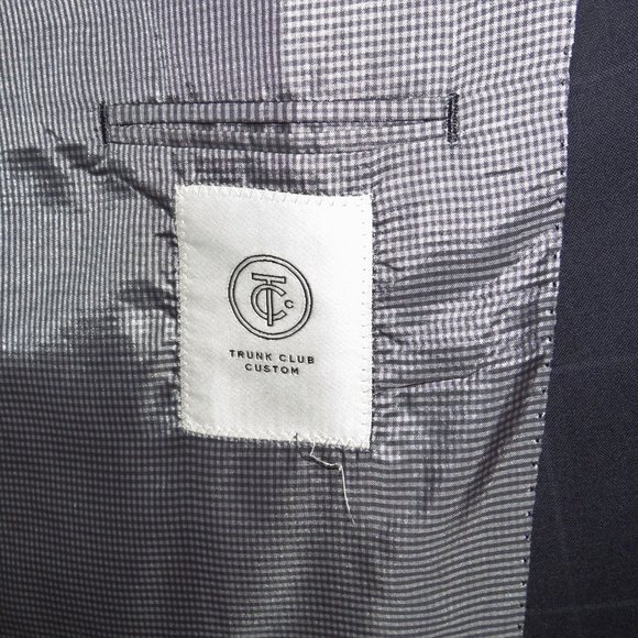 Trunk Club Custom Navy Blue Windowpane Flat Front Two Button Suit 44R - Picture 16 of 16